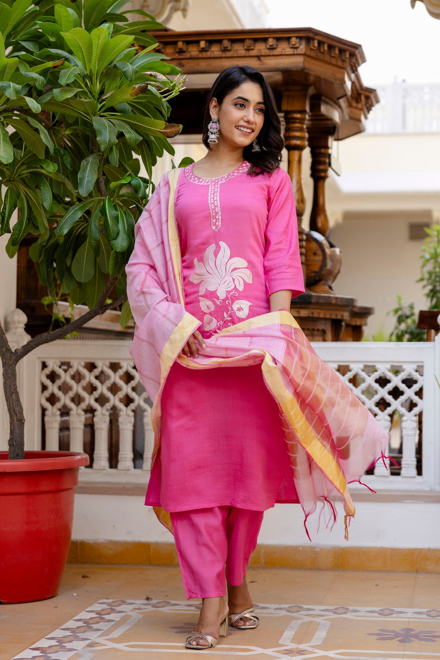 Kurta with bottom and dupatta set