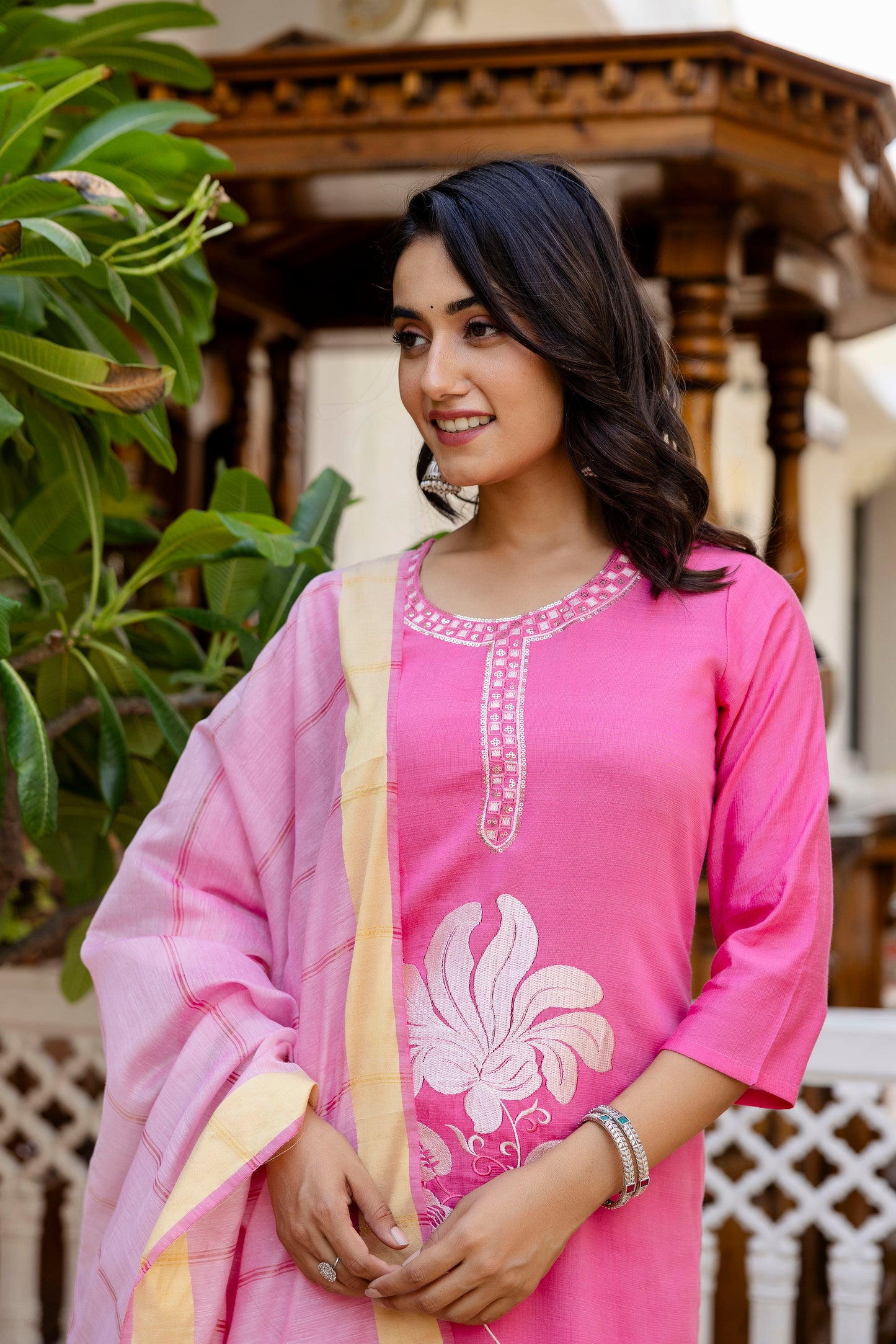 Kurta with bottom and dupatta set