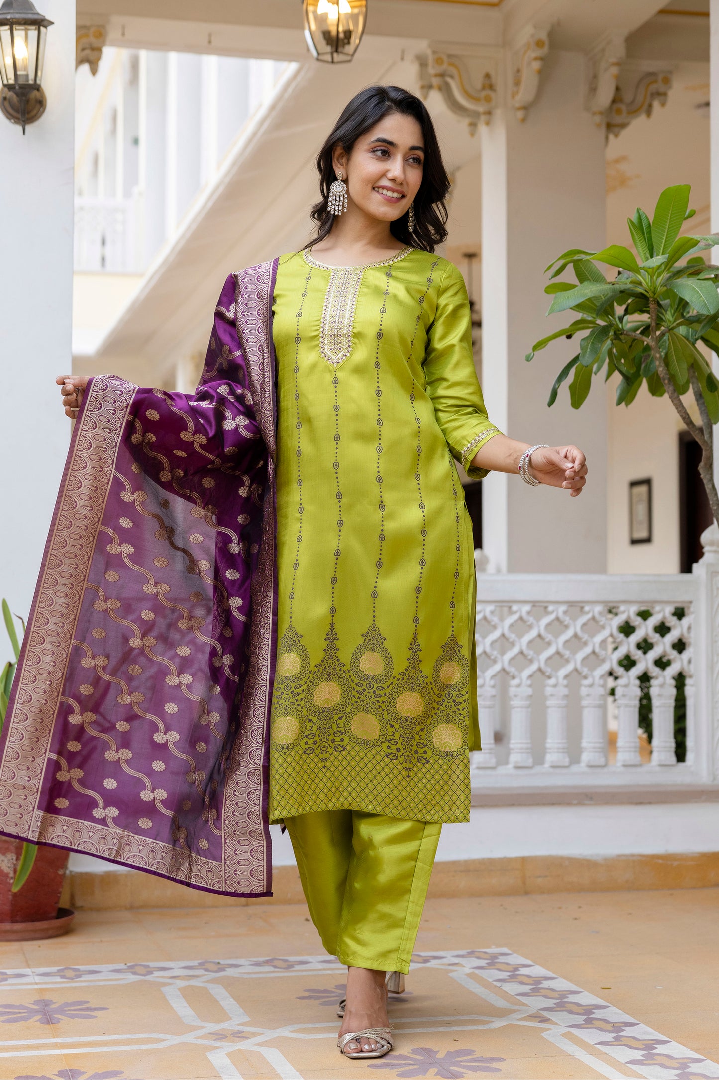 Kurta with bottom and dupatta set